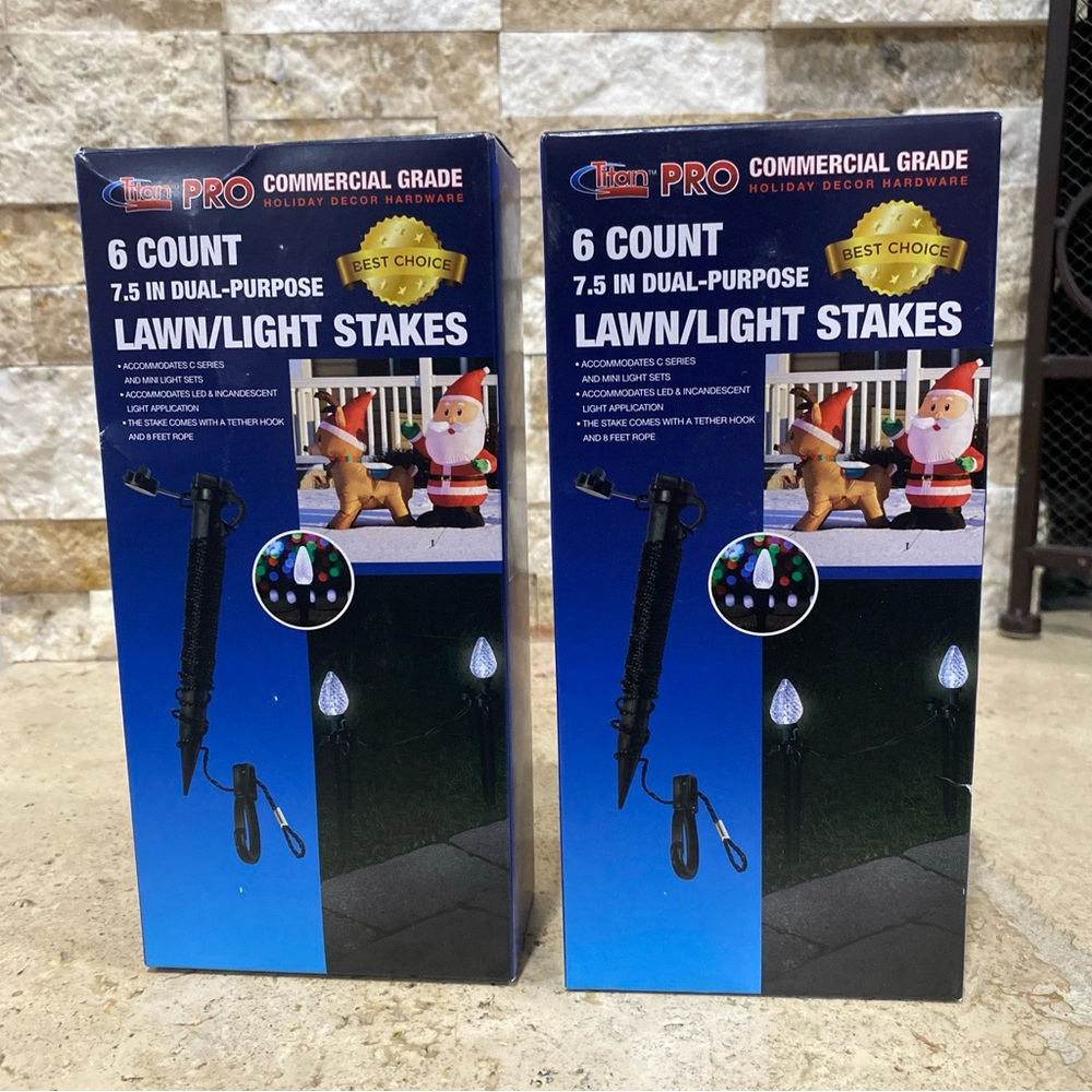 Titan Pro 6-count 7.5 in Dual Purpose Lawn Decoration/Light Stakes "2 New Boxes"